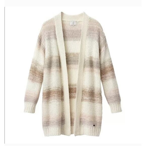 Numph Anthropologie Striped Metallic Cardigan Sweater - Picture 1 of 7